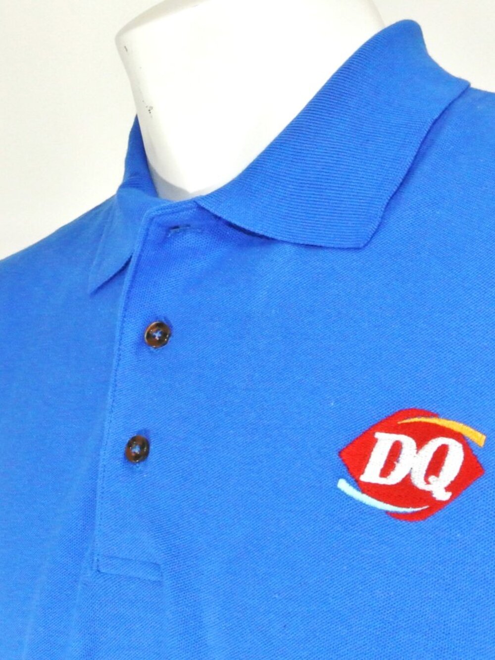 DAIRY QUEEN Ice Cream Fast Food Employee Uniform Polo Shirt Blue Size XL